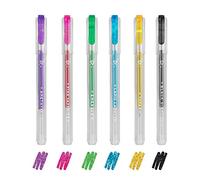 Legami - Set di 6 Mini Penne Gel Glitterate, 0,8x10,8 cm, Shine Like a Diamond, Diametro della Punta 1,0 mm, Colore Viola, Oro, Verde, Blu, Rosa, Nero