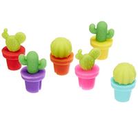 Legami - Set di 6 Segnabicchieri, ferma-Bustine da Tè, Riutilizzabili, Simpatici, Funzionali, 1,8x2,9 cm, Tema Cactus