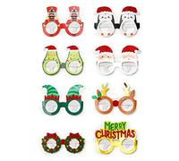 Legami - Set di 8 Occhiali natalizi in Carta, 8 diverse Forme a Tema natalizio, Taglia unica, 14,5x11,6 cm