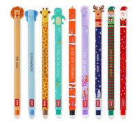 LEGAMI - Set di 9 penne gel cancellabili con inchiostro cancellabile termosensibile, gamma di colori dell'inchiostro e disegni a botte, punta da 0,7 mm, Savannah, Under the Sea & Naughty or Nice