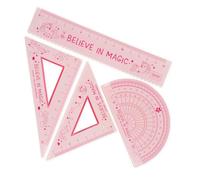 Legami - Set di Geometria, Set con Righello da 15 cm, Squadra 60° da 10 cm, Goniometro 180° per la Scuola, Custodia Inclusa, Materiale Flessibile, Tema Unicorn