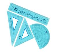 Legami - Set di Geometria, Set con Righello da 15 cm, Squadra 60° da 10 cm, Goniometro 180° per la Scuola, Custodia Inclusa, Materiale Flessibile, Tema Space