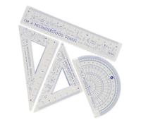 Legami - Set di Geometria, Set con Righello da 15 cm, Squadra 60° da 10 cm, Goniometro 180° per la Scuola, Custodia Inclusa, Materiale Flessibile, Tema Genius