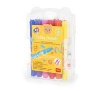 Legami - Set of 12 Teddy Friends Wax Crayons, Rotating, Soft Lines and Intense C