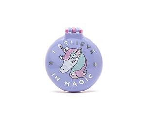 Legami - Spazzola Con Specchio, Tema, I Believe In Magic, Si Apre E Chiude Con Un Click, Comoda E Pratica Da Portare Ovunque, Unicorn