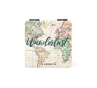 Legami - Specchietto da Borsetta, con Specchio Ingranditore, senza Distorsioni, Ideale per la Borsetta e per il Viaggio, 6x6 cm, Tema Travel