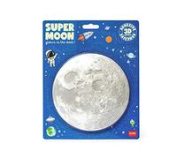 Legami - Super Moon, Luna Fosforescente Adesiva, Ø 15 cm, in PVC, si Carica Durante il Giorno con la Luce e la Rilascia di Notte, Applicare su una Superficie Liscia e Pulita, Unica