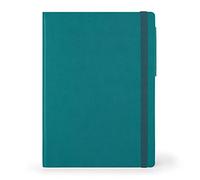 Legami - Taccuino a pagine bianche, Large, 192 Pagine, Copertina in morbido PU, in Carta certificata FSC®, Carta avorio 90 g/m², Planner mensile, Rubrica, Segnalibro, 17x24 cm, Colore Malachite green
