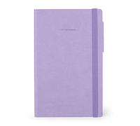 Legami - Taccuino a pagine bianche, Medium, 192 Pagine, Copertina in morbido PU, in Carta certificata FSC®, Carta avorio 90 g/m², Planner mensile, Rubrica, Segnalibro, 13x21 cm, Colore Lavender
