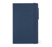 Legami - Taccuino a pagine bianche, Medium, 192 Pagine, Copertina in morbido PU, in Carta certificata FSC®, Carta avorio 90 g/m², Planner mensile, Rubrica, Segnalibro, 13x21 cm, Colore Galactic Blue