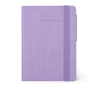 Legami - Taccuino a pagine bianche, Small,192 Pagine, Copertina in morbido PU, in Carta certificata FSC®, Carta avorio 90 g/m², Planner mensile, Rubrica, Segnalibro, 9,5x13,5 cm, Colore Lavender