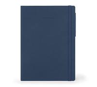 Legami - Taccuino a righe, Large, 192 Pagine, Copertina in morbido PU, in Carta certificata FSC®, Carta avorio 90 g/m², Planner mensile, Rubrica, Segnalibro, 17x24 cm, Colore Galactic blue