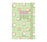 Legami - Taccuino a Righe Medium, Corgi, 164 Pagine, Taschina finale, ultime 24 Pagine staccabili, Elastico di chiusura, Angoli arrotondati, in Carta certificata FSC®, 13x21 cm