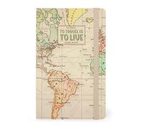 Legami - Taccuino a Righe Medium, 164 Pagine, Taschina finale, ultime 24 Pagine staccabili, Elastico di chiusura, Angoli arrotondati, in Carta certificata FSC®, 13x21 cm, Tema Travel