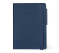Legami - Taccuino a righe, Small,192 Pagine, Copertina in morbido PU, in Carta certificata FSC®, Carta avorio 90 g/m², Planner mensile, Rubrica, Segnalibro, 9,5x13,5 cm, Colore Galactic Blue