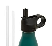 Legami - Tappo Borraccia con Beccuccio, Sport Lid, 7,8x4,5 cm, Adatto per l'Utilizzo sulla Bottiglia Termica da 500 ml, Chiusura Ermetica, 2 Cannucce Incluse, nero, Taglia unica