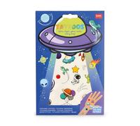 Legami - Tatuaggi temporanei per bambini Tema Space, lavabili, resistenti acqua/sudore, glitter