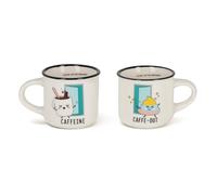 LEGAMI - Tazzine da Caffè Espresso For Two, Set da 2 Coffee Mug in Porcellana New Bone China, Tazza Caffè Lavabile in Lavastoviglie, Tema Poo, Diametro 5,5 cm, Capacità 50 ml