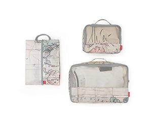 Legami - Travel Organiser - Set di tre buste da viaggio, stampa: mappa