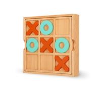 Legami - Tris Tic-Tac-Toe con 10 tessere, Guida al Gioco con Istruzioni inclusa, Tabellone in Legno di Faggio, Tessere in MDF, Custodia inclusa, 14x14x2.7 cm