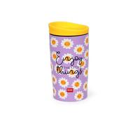 Legami - Vacuum Tumbler Hot & Cold, Bicchiere Termico, leggero e resistente, Tappo con Chiusura Ermetica, in Accaio Inox, Capacità 275 ml, per Tutti i Tipi di Bevanda, Tema Daisy