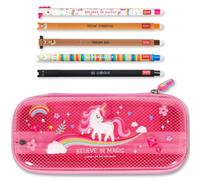 LEGAMI WonderWow Pencil Case & Erasable Pen Set of 5 Cute Animal Pens with The