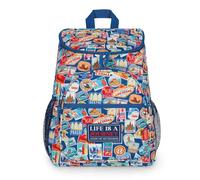 Legami - Zaino Termico Cooler Backpack, Tema Travel Stickers, Resistente, Termoisolante, Antigoccia, Capiente, Scomparto principale, Tasca centrale, 2 Tasche Laterali, 29 x 35 x 21 cm