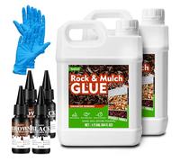 Legante per Ghiaia 4L, Set 3 in 1 con Colori (Trasparente, Nero, Marrone), Colla per pacciamatura per paesaggi di Ghiaia, Non Tossico, per Corteccia, Ciottoli, Arena, Pacciamatura, Giardino e Terrazzo