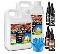 Legante per Ghiaia da Esterno - 4L Colla per Sassi a 3 Colori (Trasparente, Nero, Marrone) | Resistente Alle Intemperie, Non Tossico | Forte Legante Stabilizzatore per Ghiaia, Corteccia y Ciottoli