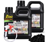 Legante per Ghiaia Nero 2L, Colorante e Colla per Pacciame con Applicatore per Pacciamatura, Incollare Pietre, Corteccia - 2-in-1 Colla Ghiaia Pronto all'Uso per Rocce, Cortili e Vialetti di Giardino