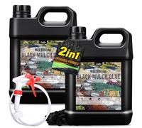 Legante per Ghiaia Nero 4L, Colorante e Colla per Pacciame con Applicatore per Pacciamatura, Incollare Pietre, Corteccia - 2-in-1 Colla Ghiaia Pronto all'Uso per Rocce, Cortili e Vialetti di Giardino