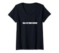 Legato alla Hall of Fame Maglietta con Collo a V, Donna, Nero, XL
