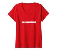 Legato alla Hall of Fame Maglietta con Collo a V, Donna, Rosso, L