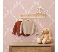 Legato con Una Fiocco Carta da Parati Rosa Crema Caratteristica Ragazze Vivaio