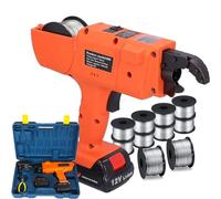 Legatrice Automatica per Tondo per Cemento Armato 8-34/30-60mm,Macchina per Legare Tondo per Cemento Armato Portatile Ricaricabile per Acciaio,Alluminio (Batteria Al Litio 1500/13200mAhx2),8-34MM