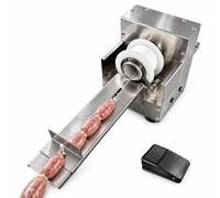 Legatrice elettrica for salsicce, motore in rame da 80 W con pedale | Corpo in acciaio inossidabile, guida in lunghezza regolabile, avvolgimento del filo inverso, apertura da 43 mm
