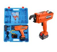 Legatrice manuale per cemento armato, strumento automatico per rilegatura e reggiatura, include 2 batterie agli ioni di litio da 12 V, compatibile con fascette in acciaio Φ8-34 mm