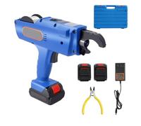 Legatrice per barre d'armatura da 8 mm a 34 mm, avvolgitore automatico per fili con rilascio di nodi, 2 batterie, per gabbie in rete d'acciaio, costruzione di edifici(Blue)