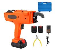 Legatrice per barre d'armatura da 8 mm a 34 mm, avvolgitore automatico per fili con rilascio di nodi, 2 batterie, per gabbie in rete d'acciaio, costruzione di edifici(Orange)