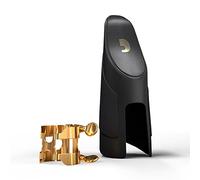 Legatura H e Copribocchino per Bocchini Metal Link in Metallo per Sassofono Tenore, Finitura Placcata Oro