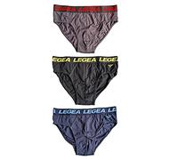 LEGEA, 6 Paia di Slip Uomo in Cotone Elasticizzato con Elastico Esterno. Modello 2 - Taglia 3-S