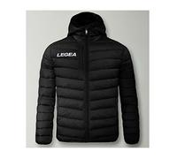 LEGEA Giubbotto Montreal con Cappuccio E Zip Intera Giubbino Invernale Bomber Imbottito/Pegashop (L, Nero-Nero)