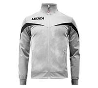 LEGEA M1142, Giacca Salvador F35 Relax Full Zip, Unisex - Adulto, Bianco/Nero, L