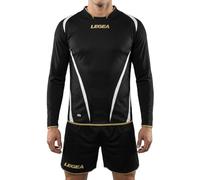 LEGEA Maglia Calcio Kit Compostela ML in Poliestere Traspirante con Zip Mezza Lunghezza da Sport