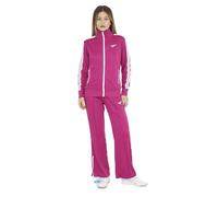 LEGEA Tuta completa da donna con Giacca full zip senza cappuccio. Pantaloni leggermente a zampa con zip sul fondo.