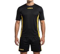 LEGEA Tuta da Riscaldamento Piemonte Full Zip Nero-Giallo Sportiva Uomo