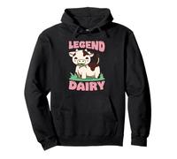 Legend Dairy Carino Mucca Cartoon Farm Animal Felpa con Cappuccio