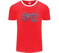 Legend Dal 65° Compleanno 1961 Uomo Ringer T-Shirt FotL