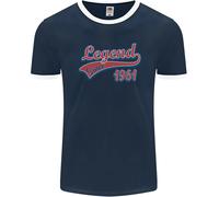 Legend Dal 65° Compleanno 1961 Uomo Ringer T-Shirt FotL