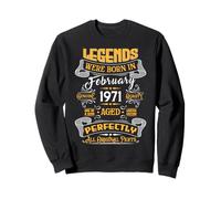 Legend February 1971 Vintage 55th Birthday Tees Made in 1971 Felpa